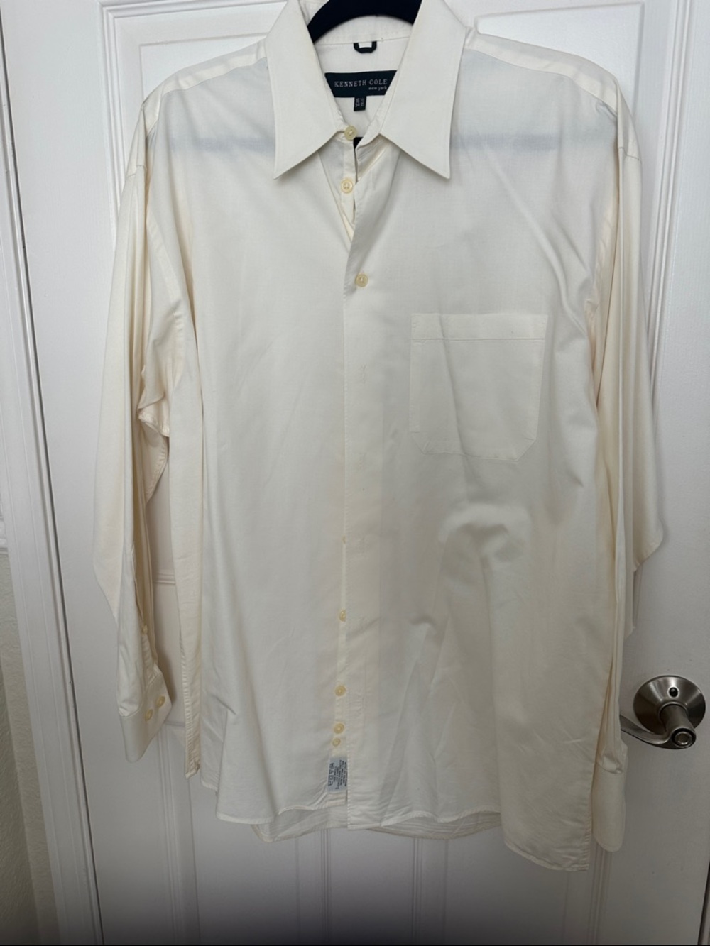 Kenneth Cole Men's Ivory Long-Sleeve Dress Shirt
